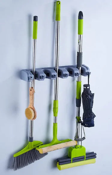 Spring-Grip Mop & Broom Organizer