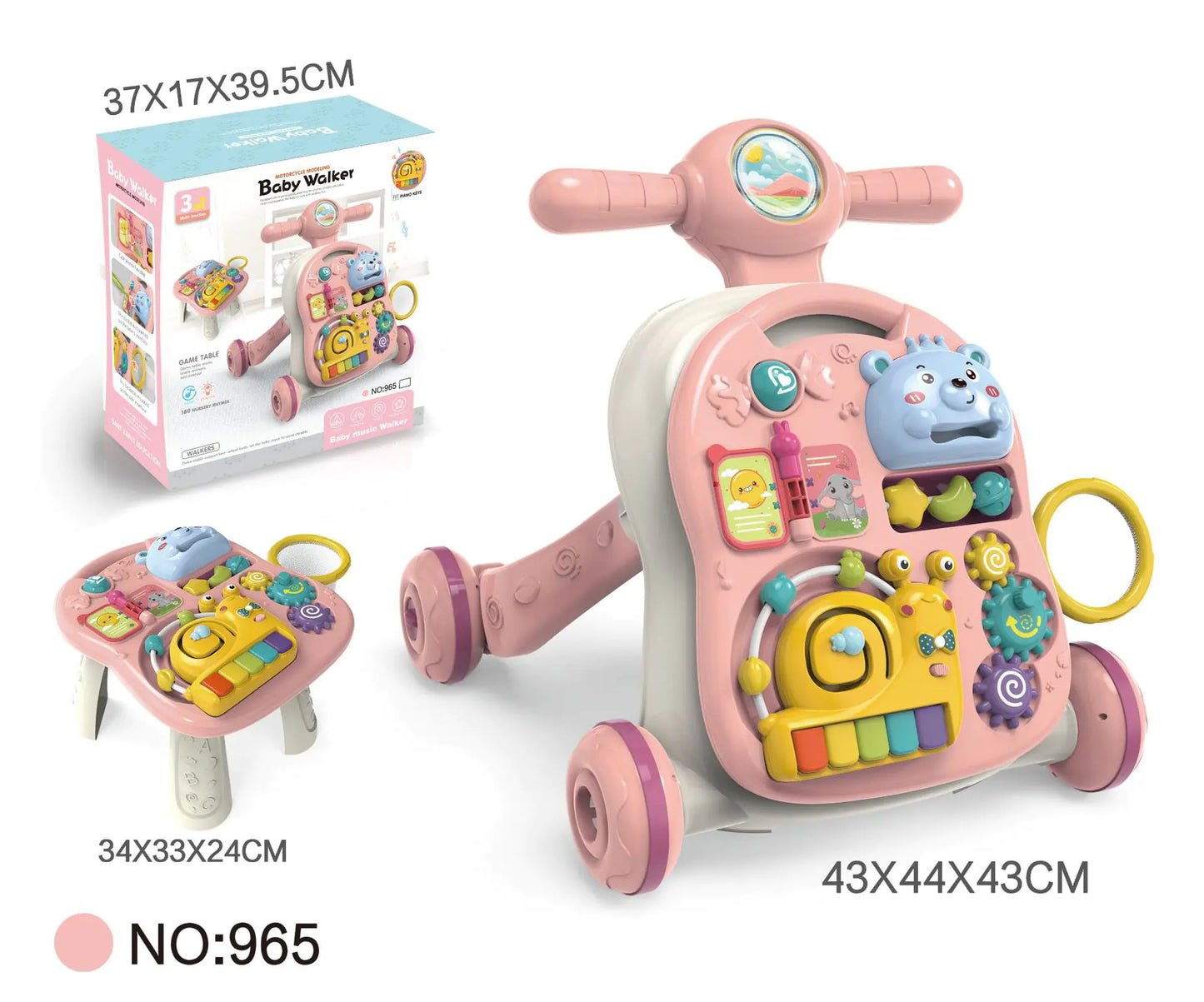 Multifunctional Baby Walker Toy with Music