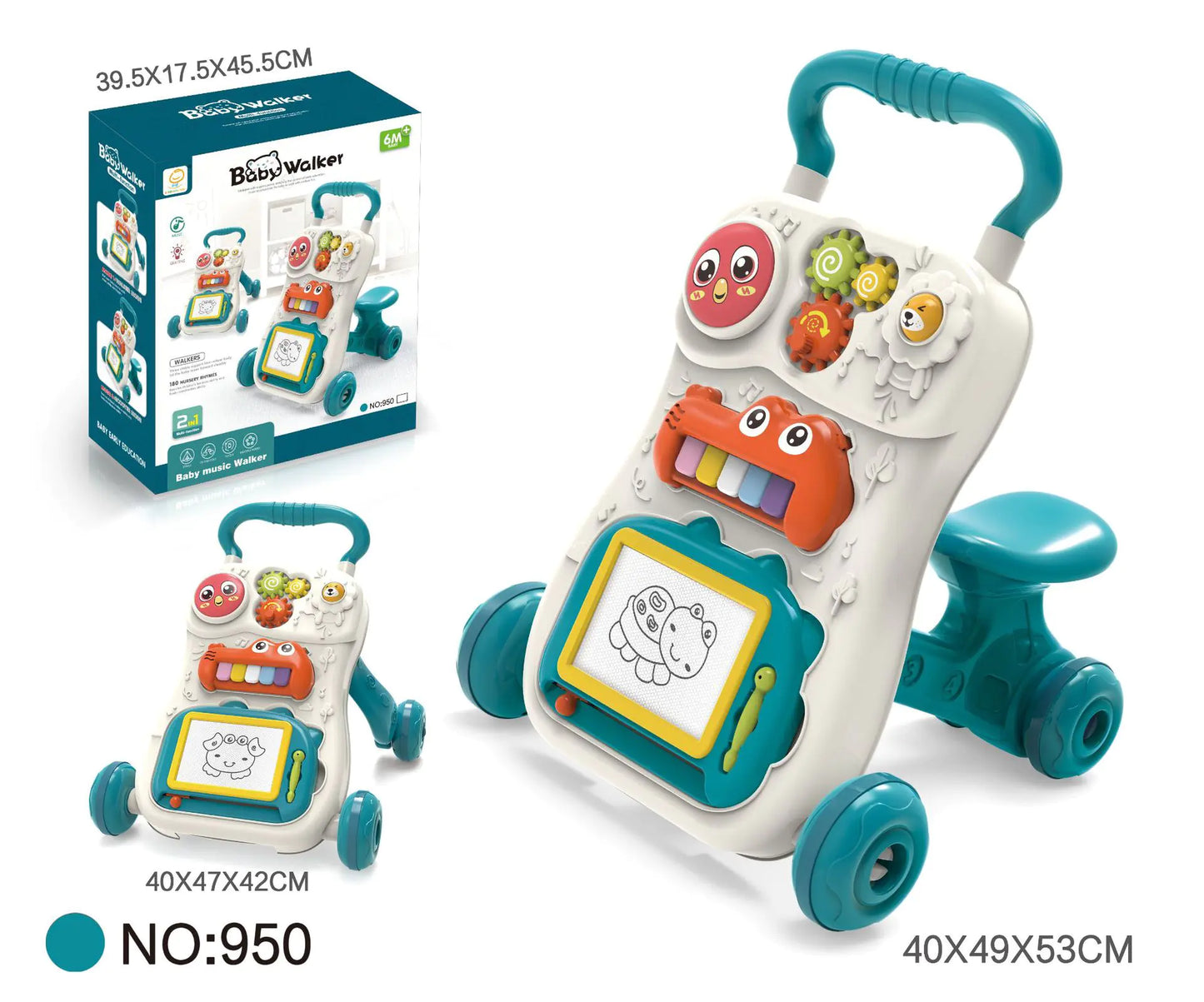 Multifunctional Baby Walker Toy with Music